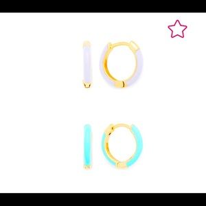 Sophie Harper Blue Enamel Huggie Earrings Pack